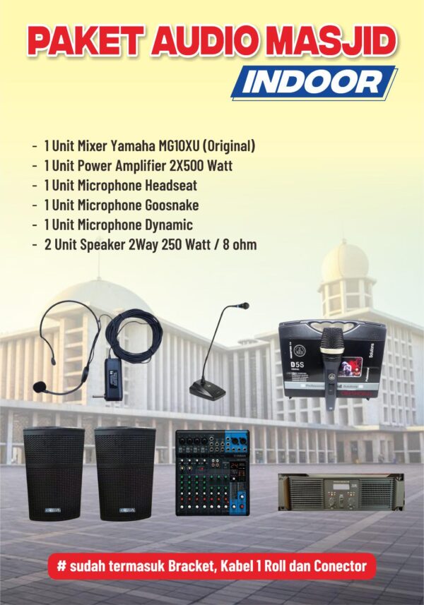 Paket Audio Masjid Indoor Standard (4 Speaker)